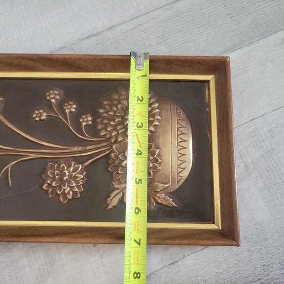 Vintage 3D Floral & Pinecone Wall Plaques Brown & Gold Mid-Century Art Decor - Picture 9 of 9